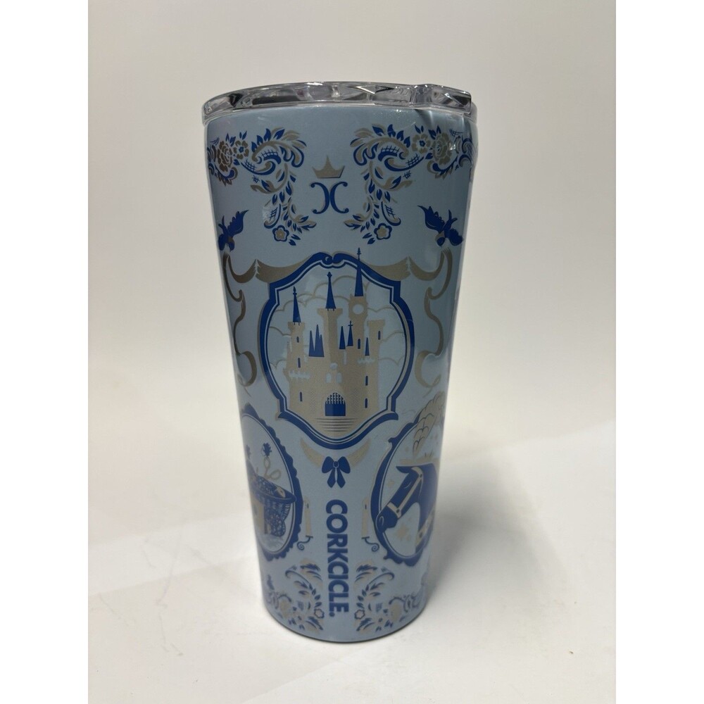 Disney Corkcicle Cinderella 16oz Insulated Stainless Steel Tumbler Blue Cup